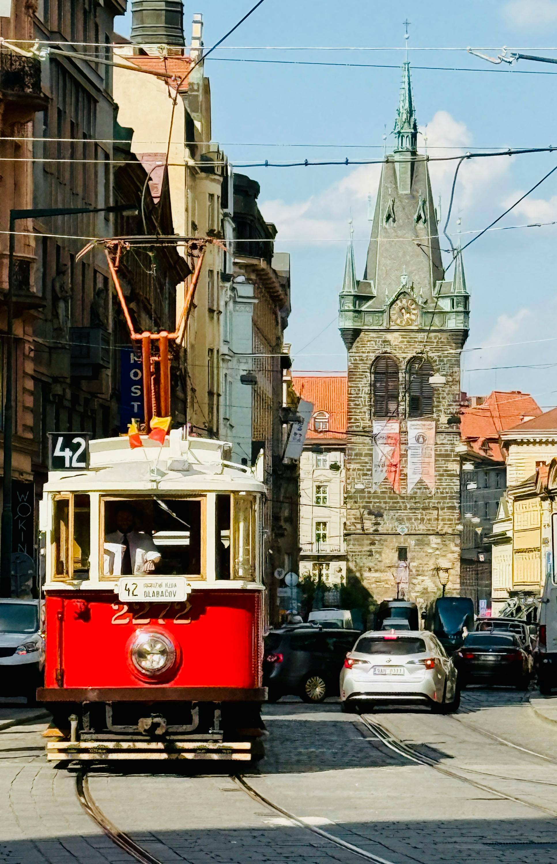 Автомобильное движение на улицах Праги